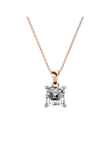 Colgantes cuadrados simples - Oro rosa y cristal