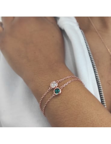 Pulseras con piedras de nacimiento - Oro rosa y multicolor