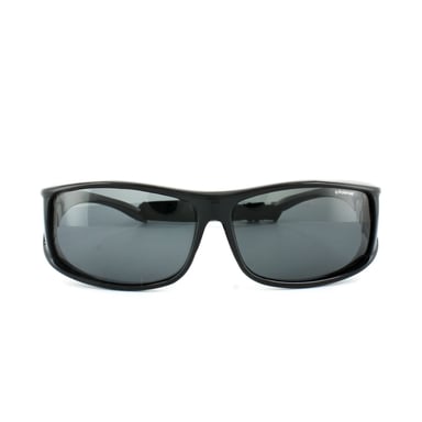 Polaroid suncovers wrap gafas de sol polarizadas unisex negro gris