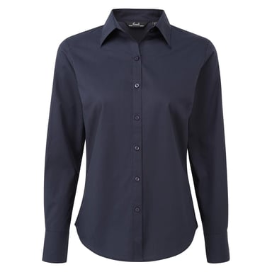 Premier Womens/Ladies Long-Sleeved Shirt (Navy)