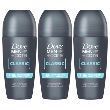 Dove Men+Care Roll On Classic AntiPerspirant Deodorant 48H Protection, 3x50ml