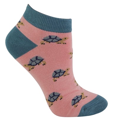Calcetines de Bambú para Mujer | Miss Sparrow | Calcetines Bajos Transpirables para Mujer - Tortugas (Rosa)