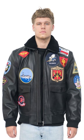 Chaqueta bomber de cuero Top Gun A2 para hombre - San Diego