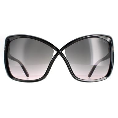 Tom Ford mariposa señoras negro brillante humo gradiente ft0943 jasmin gafas de sol