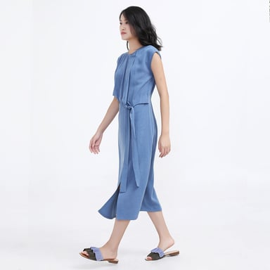 Side tie minimalist midi dress