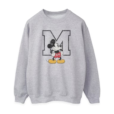 Disney Womens/Ladies Classic M Mickey Mouse Sweatshirt (Heather Grey)