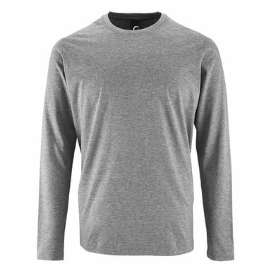 SOLS Mens Imperial Long Sleeve T-Shirt (Grey Marl)