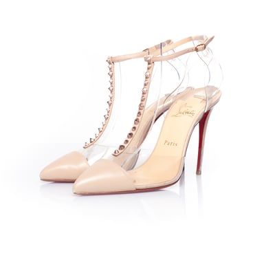 Nude and perspex court heels