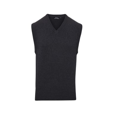 Premier Mens Knitted Sleeveless Sweater Vest (Charcoal)