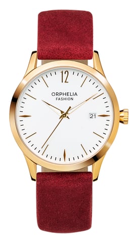 Orphelia Fashion Suede Women's Red Watch OF711701