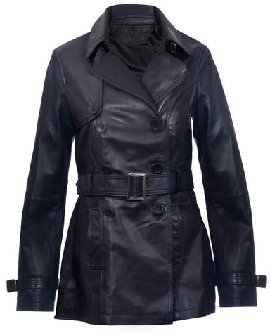 Gabardina de cuero de longitud media para mujer -Oakham