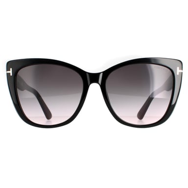 Gafas de sol Tom Ford Cat Eye Mujer Negro Brillante Smoke Gradient FT0937 Nora