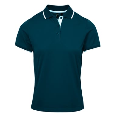 Premier Womens/Ladies Coolchecker Contrast Pique Polo Shirt (Navy/White)