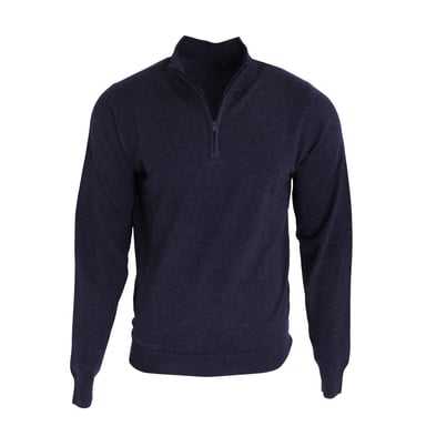 Premier Mens 1/4 Zip Neck Knitted Sweater (Navy)