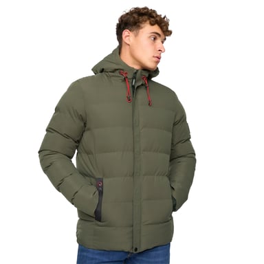 Crosshatch Mens Kampleys Embossed Padded Jacket (Olive)