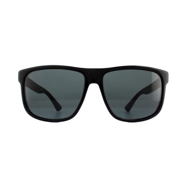 Gucci Sunglasses GG0010S 001 Black Rubber Grey