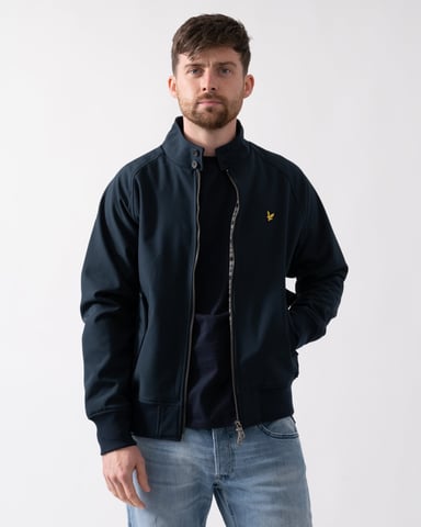 Chaqueta softshell azul marino oscuro con emblema de la marca Lyle & Scott