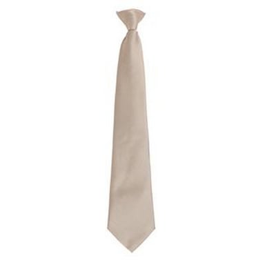 Premier Mens Fashion ”Colours” Work Clip On Tie (Khaki)