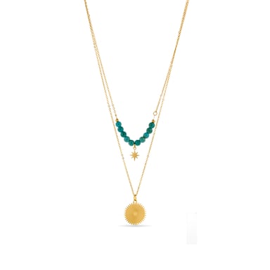 Collar Luxenter de Turquesa acabado en oro amarillo de 18K- Nanra