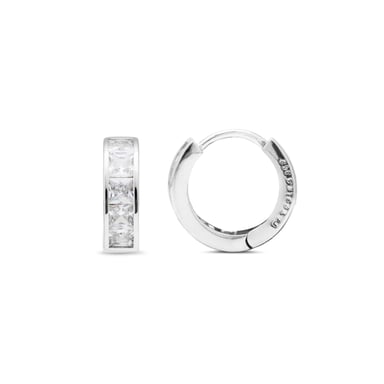 Pendientes Luxenter, essential de plata de ley 925 y circonita brillante con acabado en baño de rodio