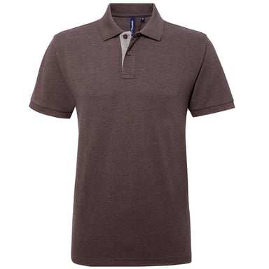 Asquith & Fox Mens Classic Fit Contrast Polo Shirt (Charcoal/ Heather Grey)