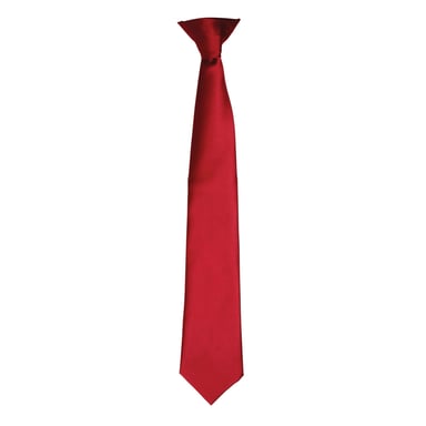 Premier Colours Mens Satin Clip Tie (Burgundy)
