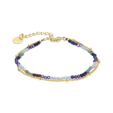 Pulsera Luxenter, Aiel Cristal Azul Oscuro acabado en Oro amarillo de 18 quilates