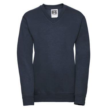 Russell Collection Childrens/Kids V Neck Sweatshirt (French Navy)