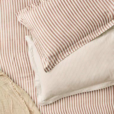 Funda de Almohada de Algodón con Raya Melange Hebden (Par)
