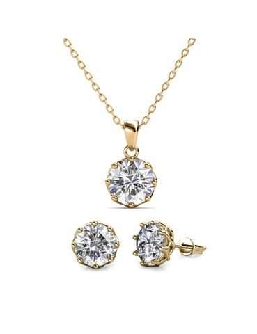 Conjunto Lily - Oro y Cristal