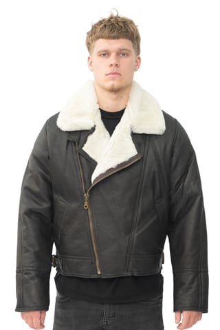 Chaqueta bomber de piel de oveja de la Segunda Guerra Mundial para hombre - Tucson