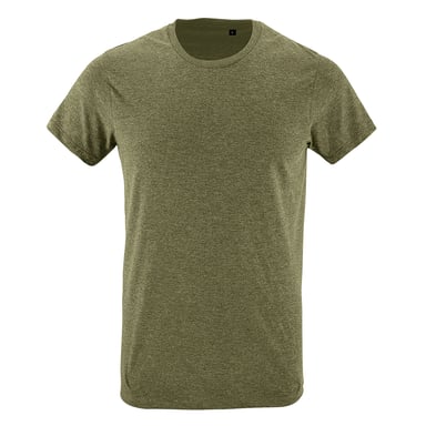 SOLS Mens Regent Slim Fit Short Sleeve T-Shirt (Heather Khaki)