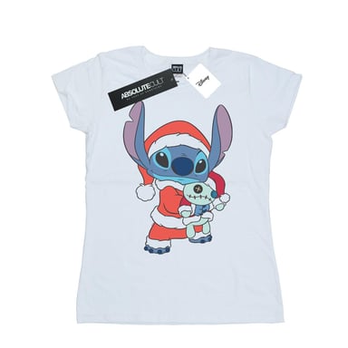 Disney Womens/Ladies Lilo And Stitch Stitch Christmas Cotton T-Shirt (White)
