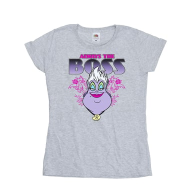Disney Womens/Ladies The Little Mermaid Ursula Mum Is The Boss Cotton T-Shirt (Sports Grey)