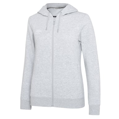 Umbro Womens/Ladies Club Leisure Full Zip Hoodie (Grey Marl/White)