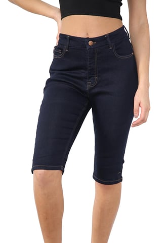 MYT Mujer Magic Shaping Shorts De Mezclilla De Talle Alto Indigo