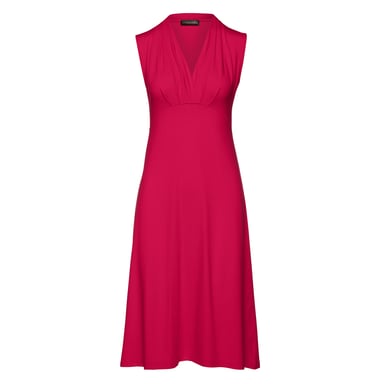 Solid Colour Empire Line Sleeveless Dress in Dark Red