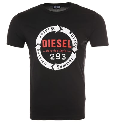 Men's Diesel T-Diego C1 Graphic Logo T-Shirt in Black