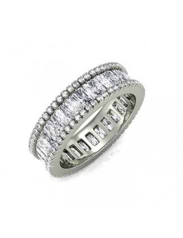 Anillo Glamour Lock - Plata y Cristal