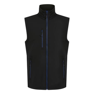 Regatta Mens Navigate Softshell 2 Layer Body Warmer (Black/New Royal)