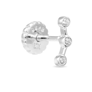 Piercing Luxenter, qant de plata de ley 925 y circonita brillante con acabado en baño de rodio