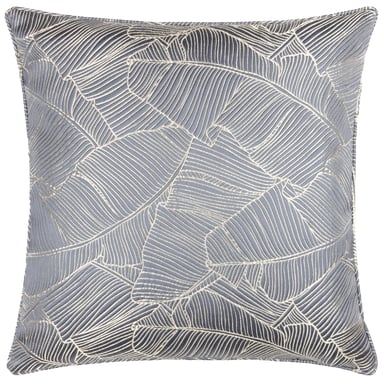 Cojín de satén jacquard bordado Wylder Tropics Seymour con relleno de poliéster y ribete