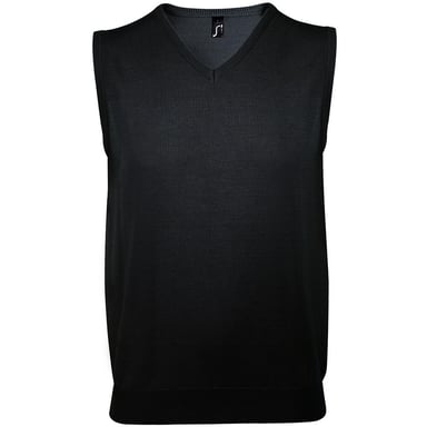 SOLS Unisex Gentlemen Sleeveless V Neck Sweater Vest (Black)
