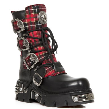 Botas góticas de piel escocesa New Rock 391T-S1