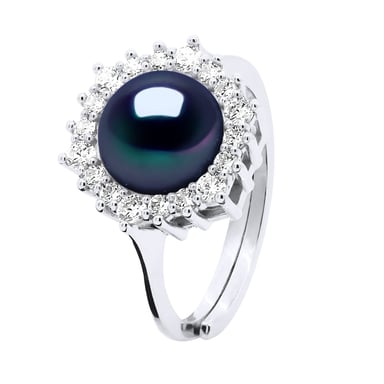 Ring Jewelry - Real Cultured Freshwater Pearl Round 8-9 mm