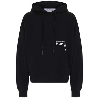 Off-White Diag Pocket Design Skate Fit sudadera con capucha negra