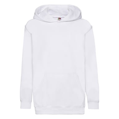 Fruit Of The Loom Childrens Unisex Hooded Sweatshirt / Hoodie (White)