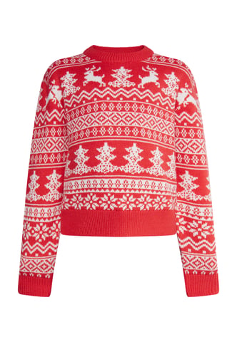 Mo Pullover red white