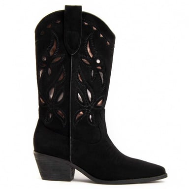 Montevita Bota De Tacón Tejan En Negro
