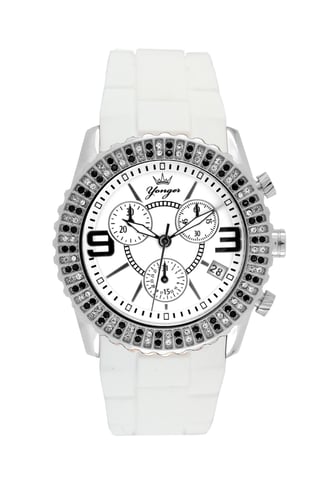 Reloj Yonger and Bresson con banda blanca y esfera blanca